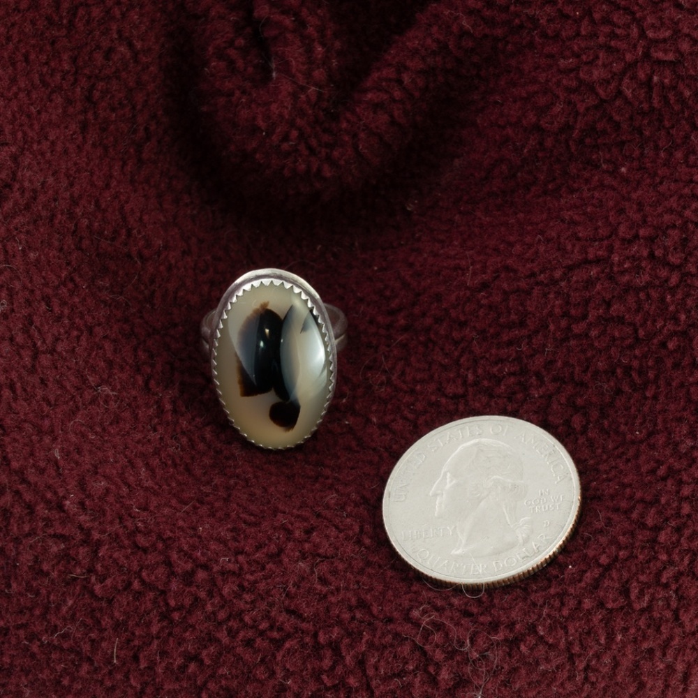 Moss Agate Ring Size  5